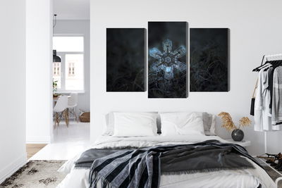 Ljuddämpande tavla - Snow flake in 3d macro scale