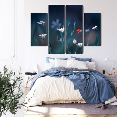 Ljuddämpande tavla - Ladybugs and wildflowers