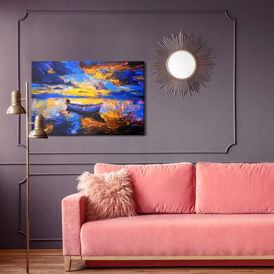 Ljuddämpande tavla - Empty boat in the sea