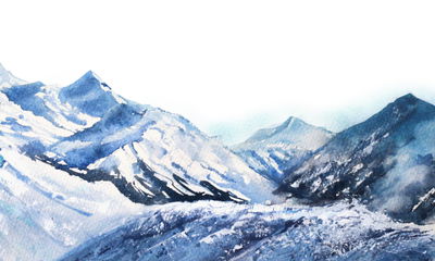Ljuddämpande tavla - Watercolor mountain peak