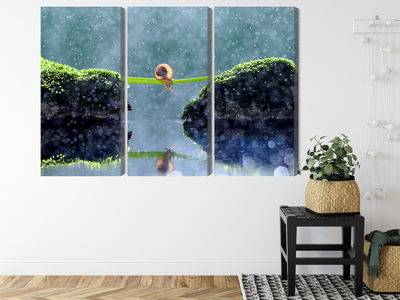 Ljuddämpande tavla - Snail in the rain