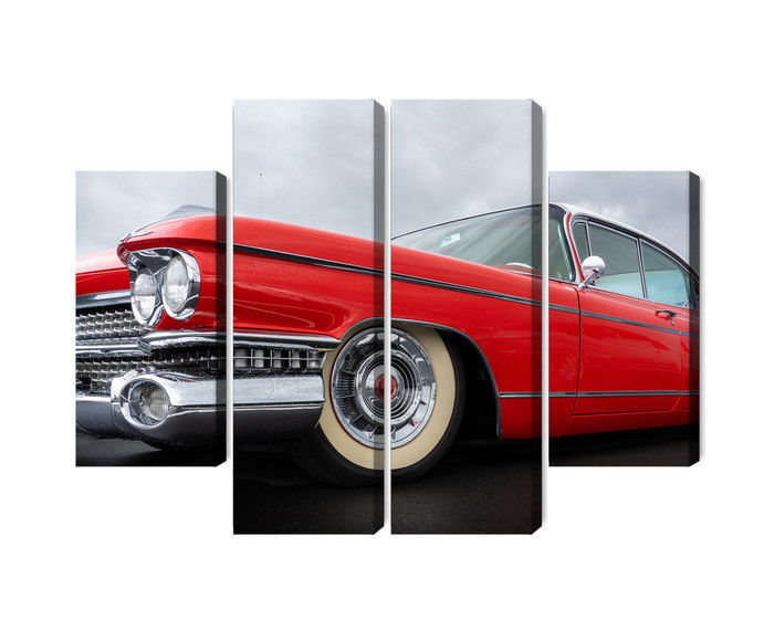 Ljuddämpande tavla - A red car from the 1950s