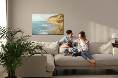 Ljuddämpande tavla - Seagulls beach and sea