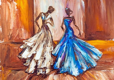 Ljuddämpande tavla - Women in ball gowns