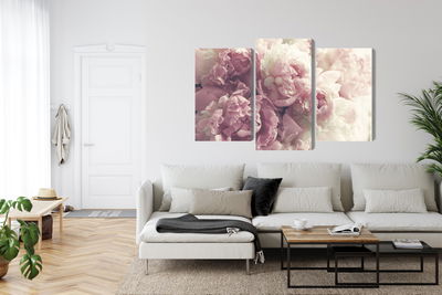 Ljuddämpande tavla - Peonies in shades of pink