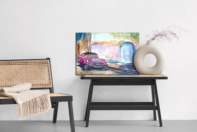 Ljuddämpande tavla - Pink car painted