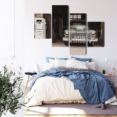 Ljuddämpande tavla - Old car in vintage style