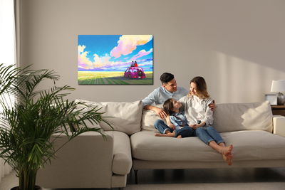 Ljuddämpande tavla - The car and the abstract