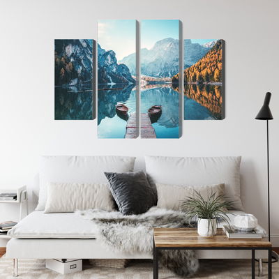 Ljuddämpande tavla - Lake braies in the italian