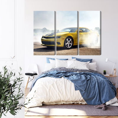 Ljuddämpande tavla - 3d drifting yellow car