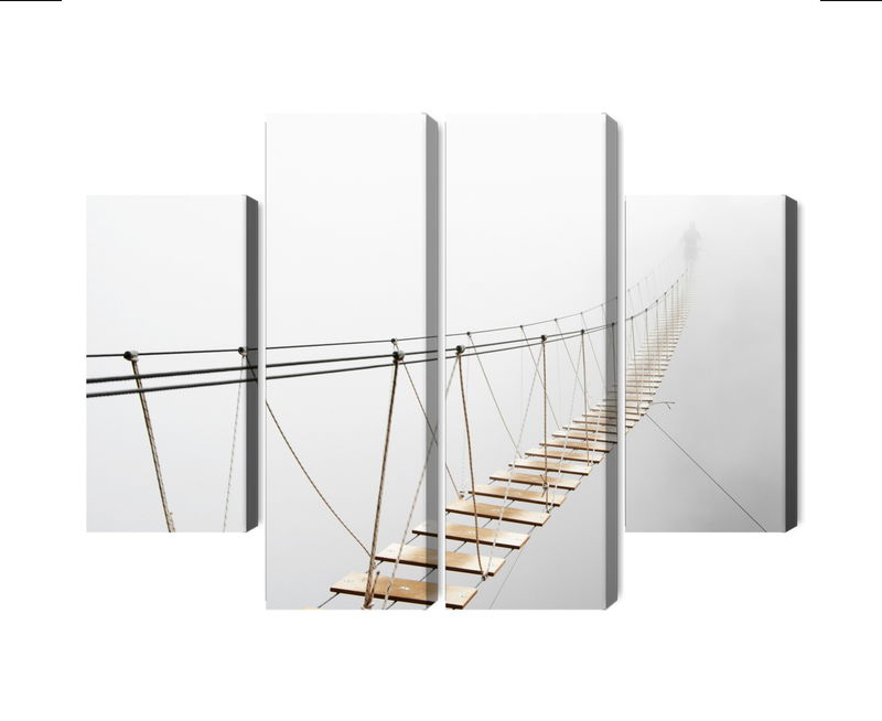 Ljuddämpande tavla - Hanging bridge in the fog