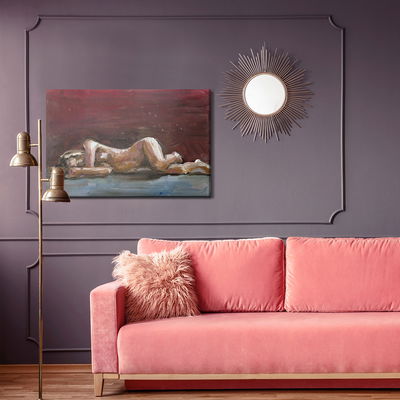 Ljuddämpande tavla - Woman painted with oil paints