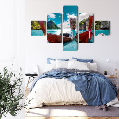 Ljuddämpande tavla - Boats at the andaman sea