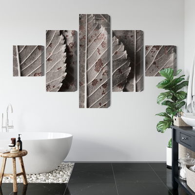 Ljuddämpande tavla - Gray leaves on a macro scale