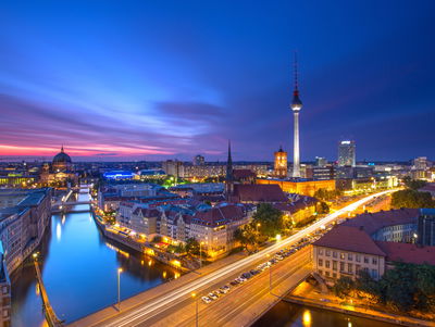 Ljuddämpande tavla - Berlin panorama at sunset