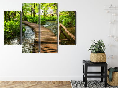 Ljuddämpande tavla - Wooden pier in the forest