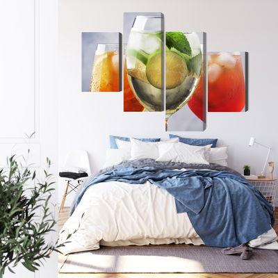 Ljuddämpande tavla - Set of summer cocktails