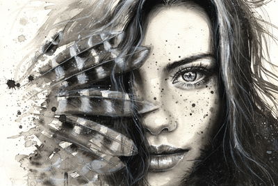 Ljuddämpande tavla - Portrait of a young woman