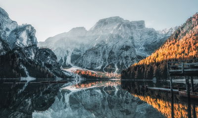 Ljuddämpande tavla - Italian lake braies 3d