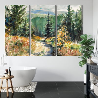 Ljuddämpande tavla - Forest landscape painted