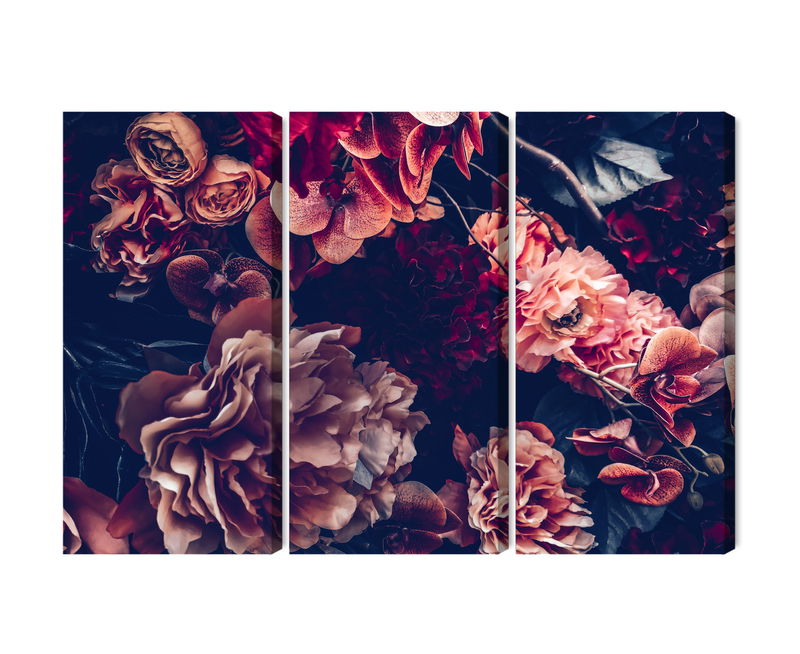 Ljuddämpande tavla - Colorful flowers in a retro