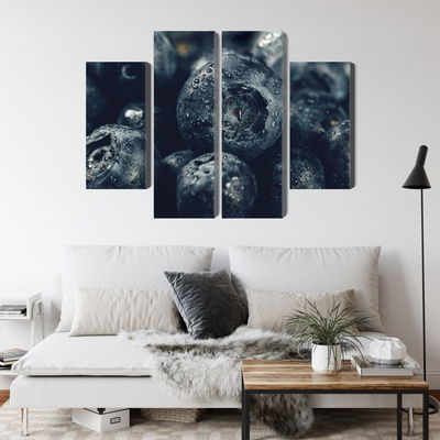 Ljuddämpande tavla - Blueberries close up 3d