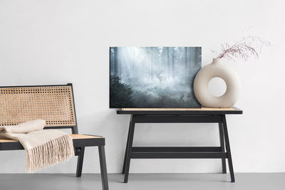 Ljuddämpande tavla - A deer in a dark forest