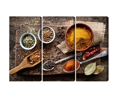 Ljuddämpande tavla - Board with various spices