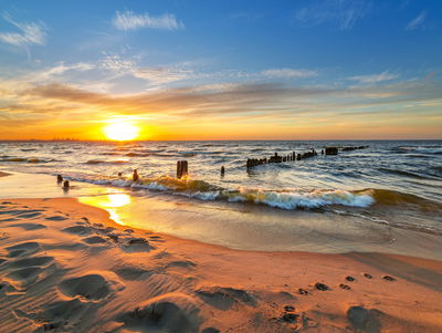 Ljuddämpande tavla - Baltic sea at sunset