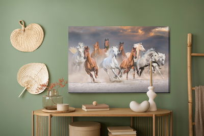 Ljuddämpande tavla - Horses in the desert