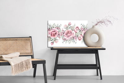 Ljuddämpande tavla - Rose petals painted