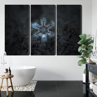 Ljuddämpande tavla - Snow flake in 3d macro scale