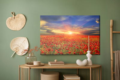 Ljuddämpande tavla - Sunset over a filed