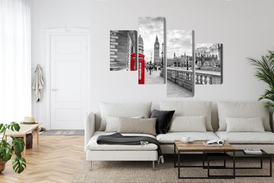 Ljuddämpande tavla - Red London telephone booth 3d