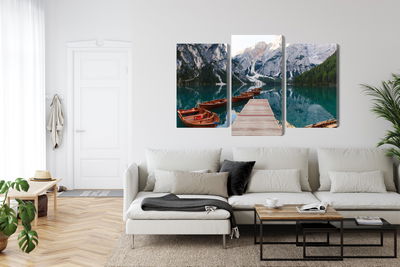 Ljuddämpande tavla - Lake braies in Italy