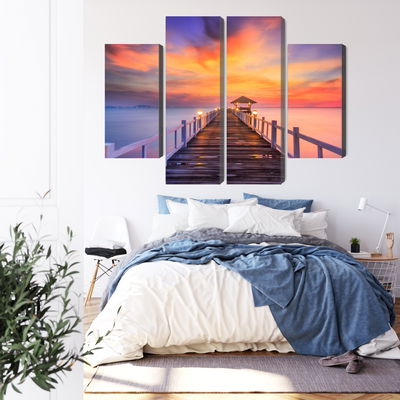 Ljuddämpande tavla - Sunset over the pier