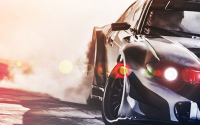 Ljuddämpande tavla - Black drifting 3d car