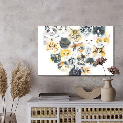 Ljuddämpande tavla - Heart of cats