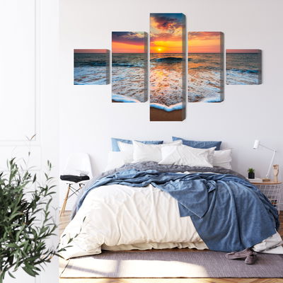 Ljuddämpande tavla - Sunset on the sea 3d