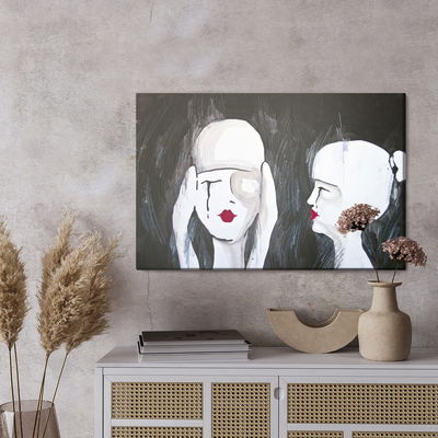 Ljuddämpande tavla - An abstract portrait of two