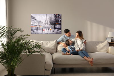 Ljuddämpande tavla - People admiring the eiffel