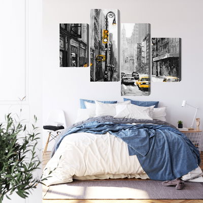 Ljuddämpande tavla - American city street view