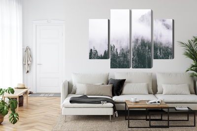 Ljuddämpande tavla - A forest shrouded in fog