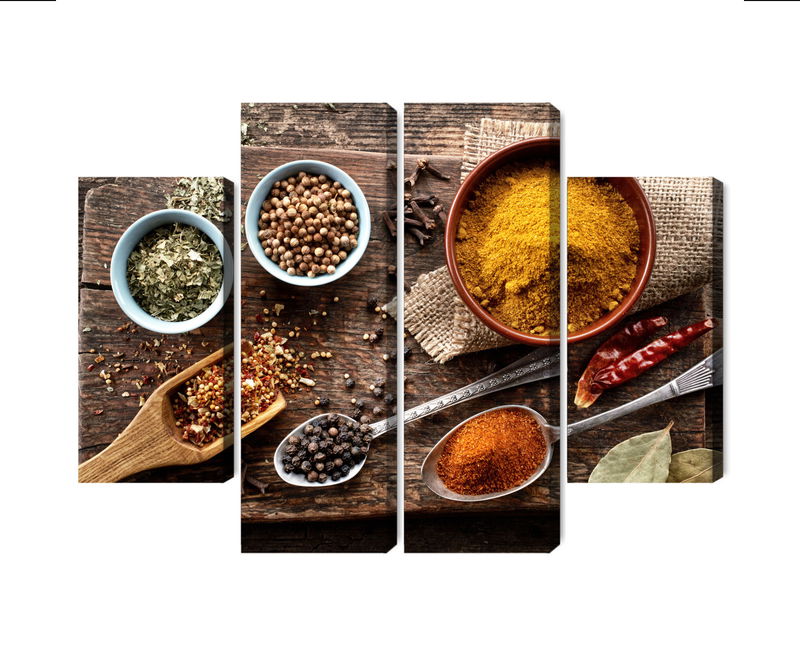 Ljuddämpande tavla - Board with various spices