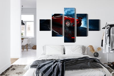 Ljuddämpande tavla - Sports car on an abstract