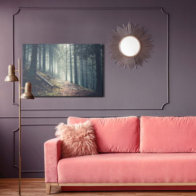 Ljuddämpande tavla - Trail in a dark pine forest