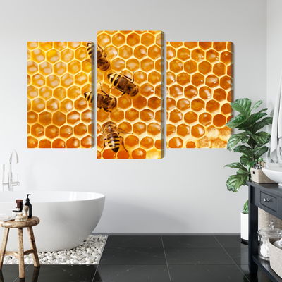 Ljuddämpande tavla - Bees on the honeycomb