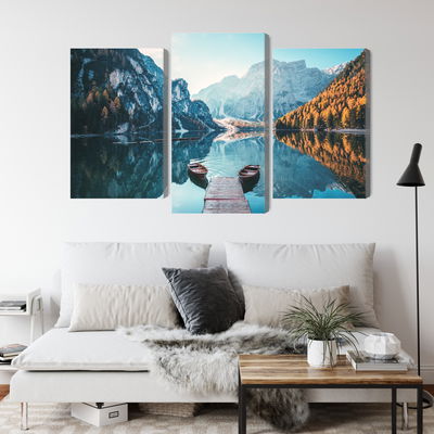 Ljuddämpande tavla - Lake braies in the italian