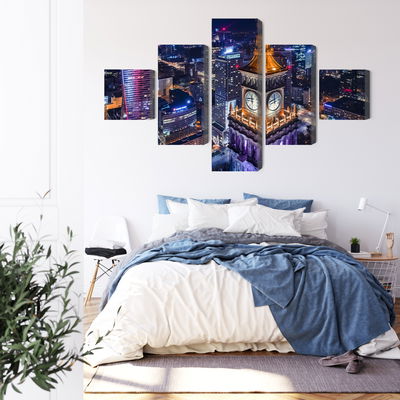 Ljuddämpande tavla - Warsaw panorama at night