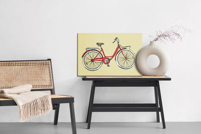 Ljuddämpande tavla - Drawn bicycle in retro style